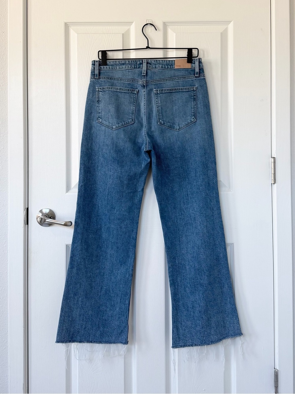 Paige Leenah Ankle High Rise Jean in Medium Henna Wash with Raw Hem - Picture 5 of 10